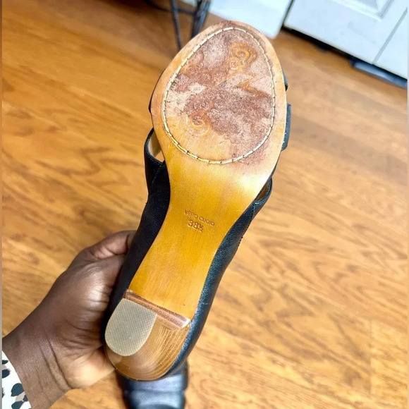 Modern Vintage Vero Cuoio Black Women’s Leather Heels Size 8‎ - Picture 5 of 8